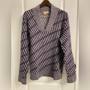 Hugo Boss Orange Virgin Wool Alpaca Sweater V-Neck Size Medium